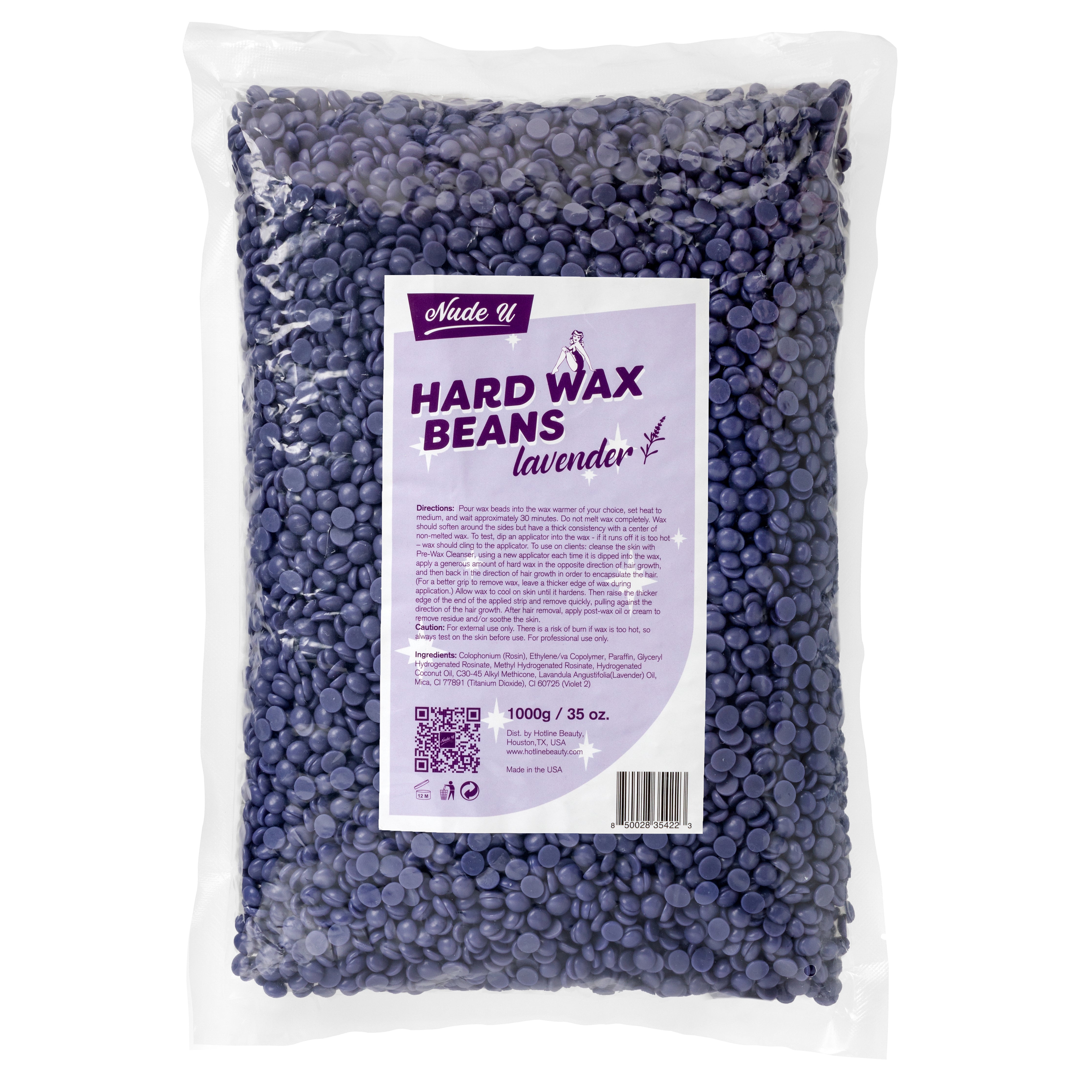Lavender hard wax beans