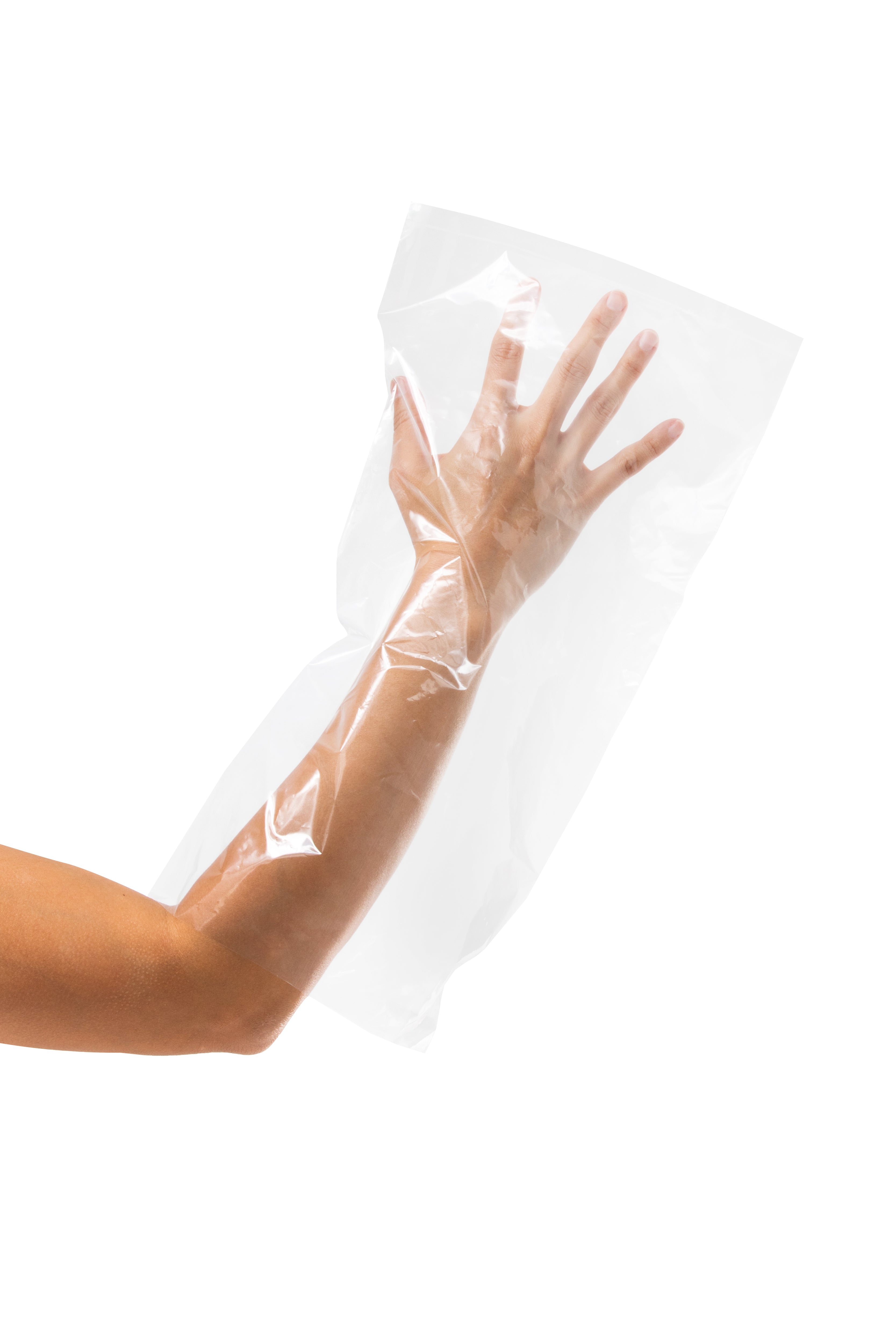 Disposable hand and foot liners on a hand