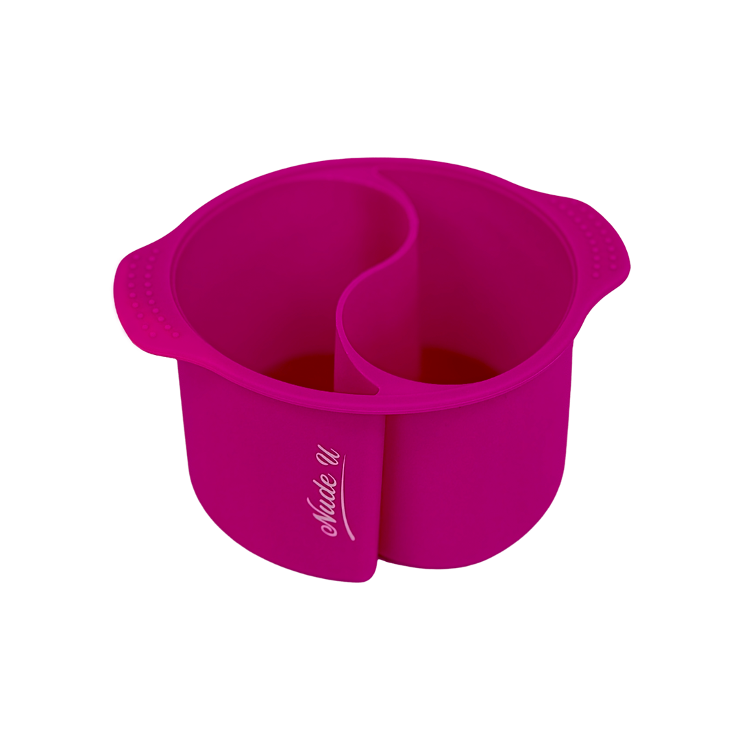 Main image of the 400 gram NudeU Dual Pot Reusable Silicone Wax Warmer Liner. 