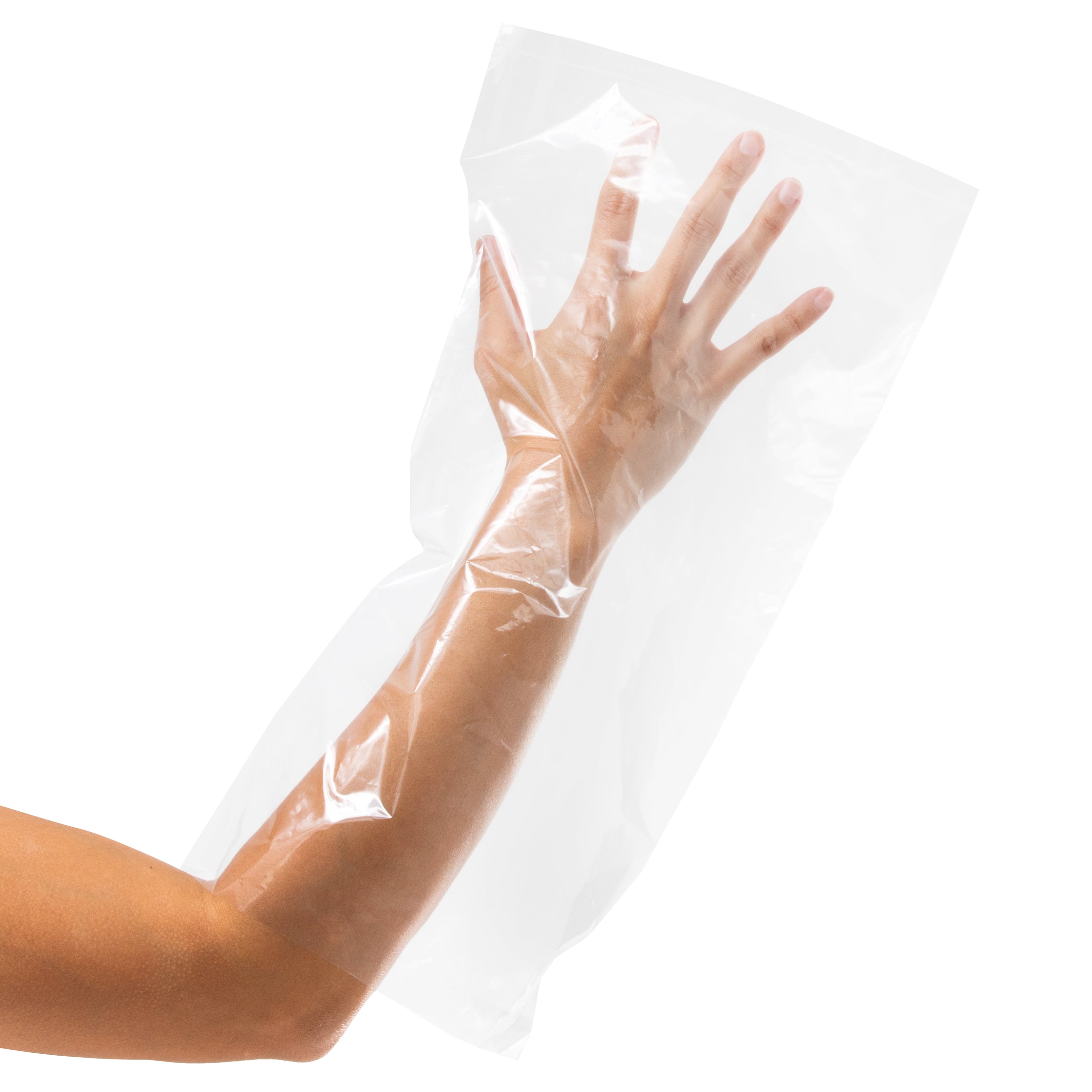 Disposable hand and foot liners on a hand