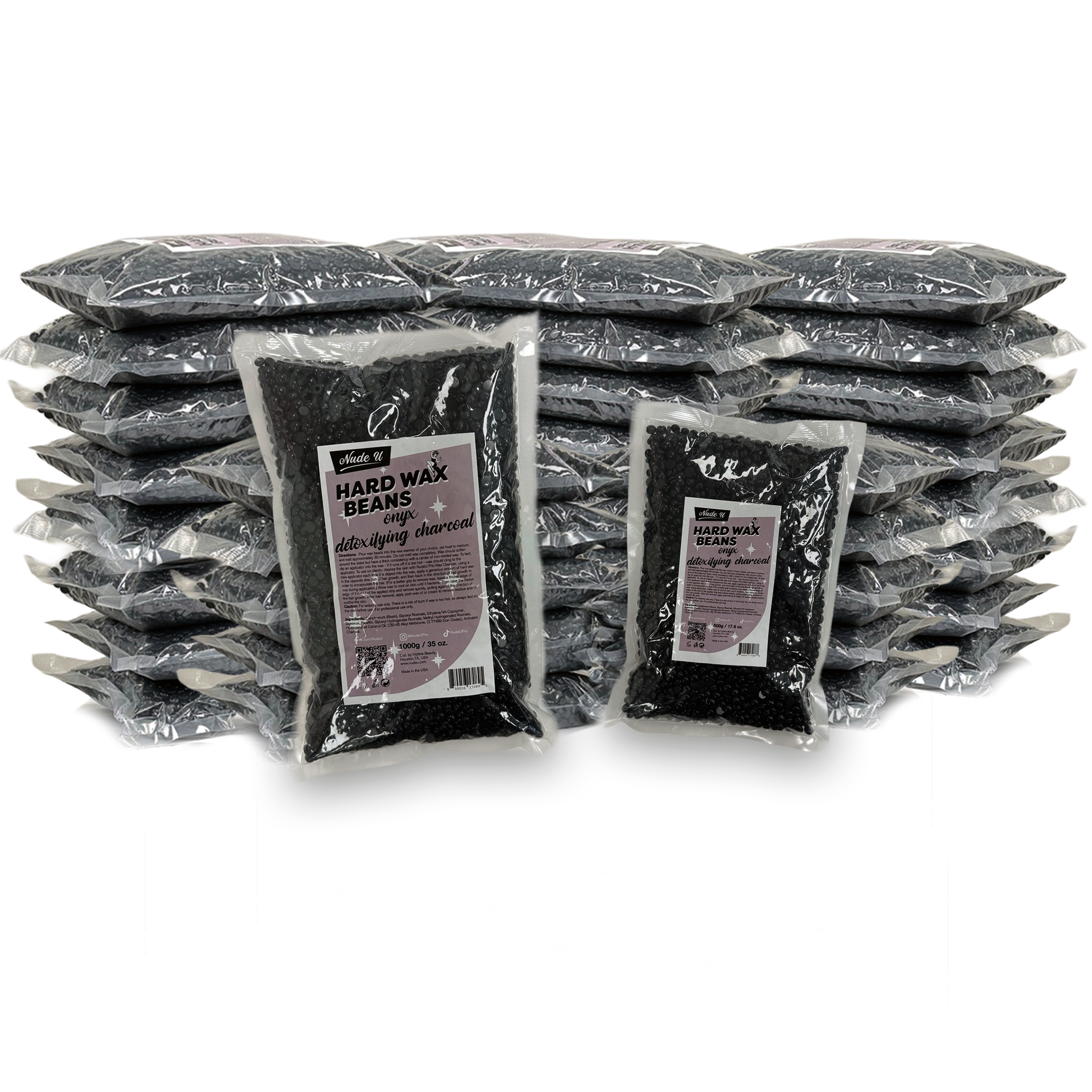 Main image for the 100-pounds of NudeU Onyx Detoxifying Charcoal Hard Wax Beans