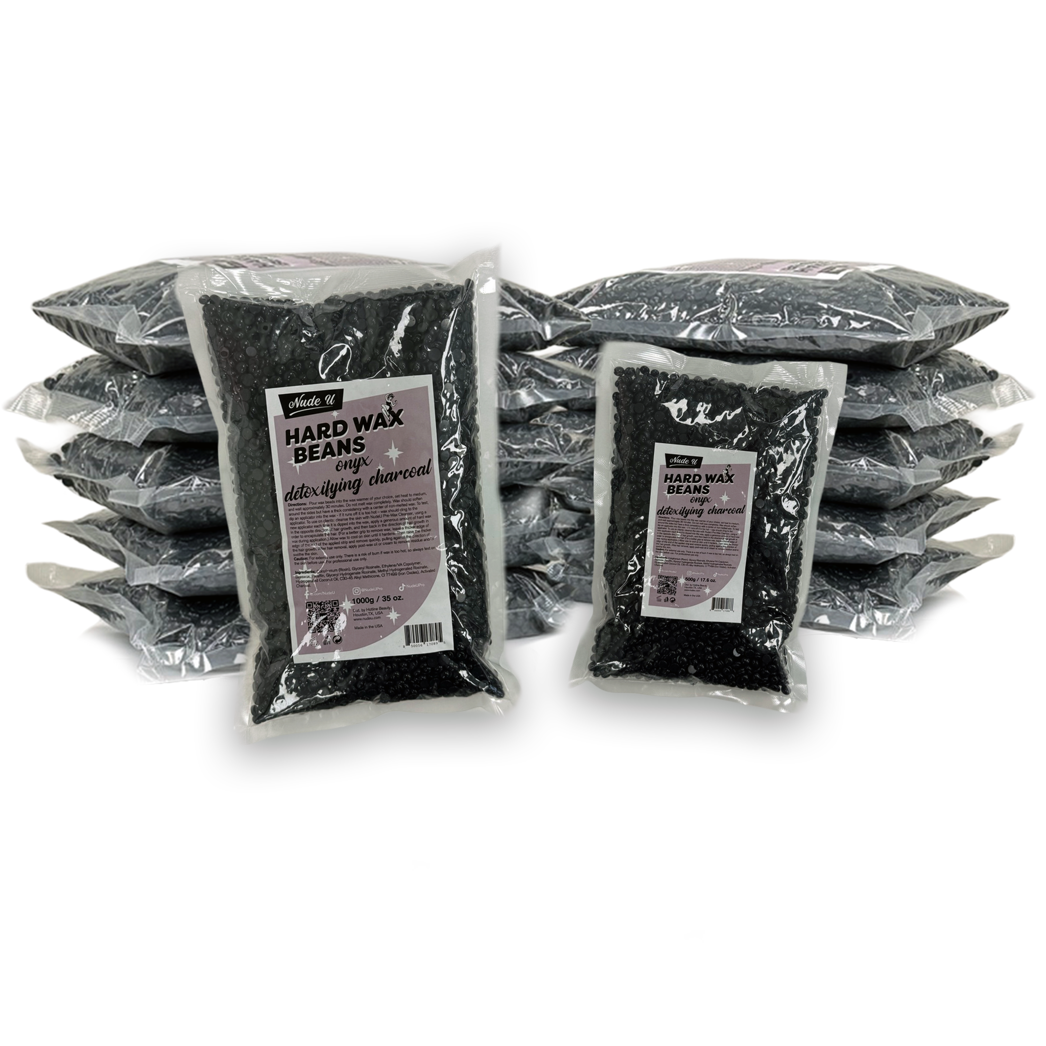 Main image for the 25-pounds of NudeU Onyx Detoxifying Charcoal Hard Wax Beans