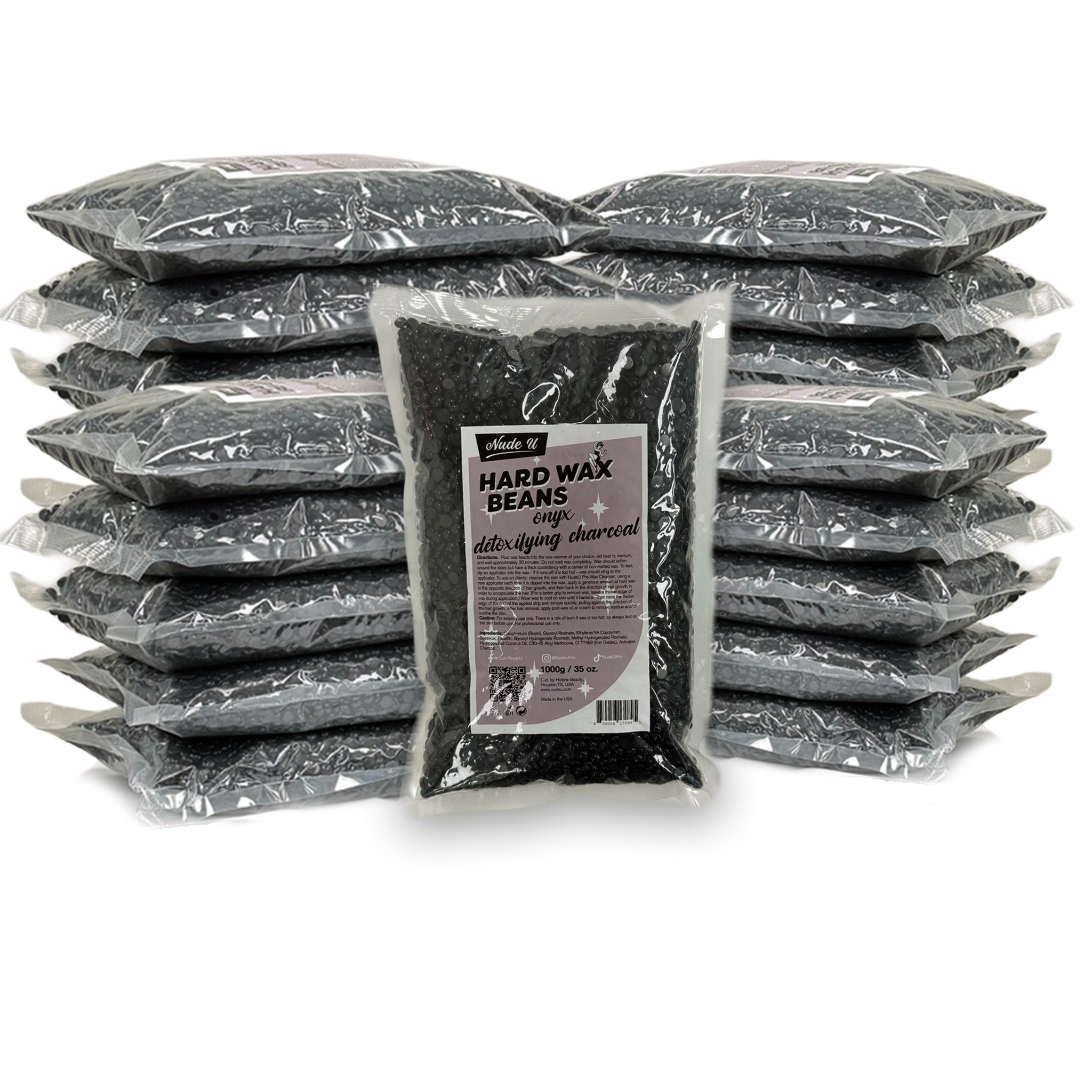 Main image for the 50-pounds of NudeU Onyx Detoxifying Charcoal Hard Wax Beans