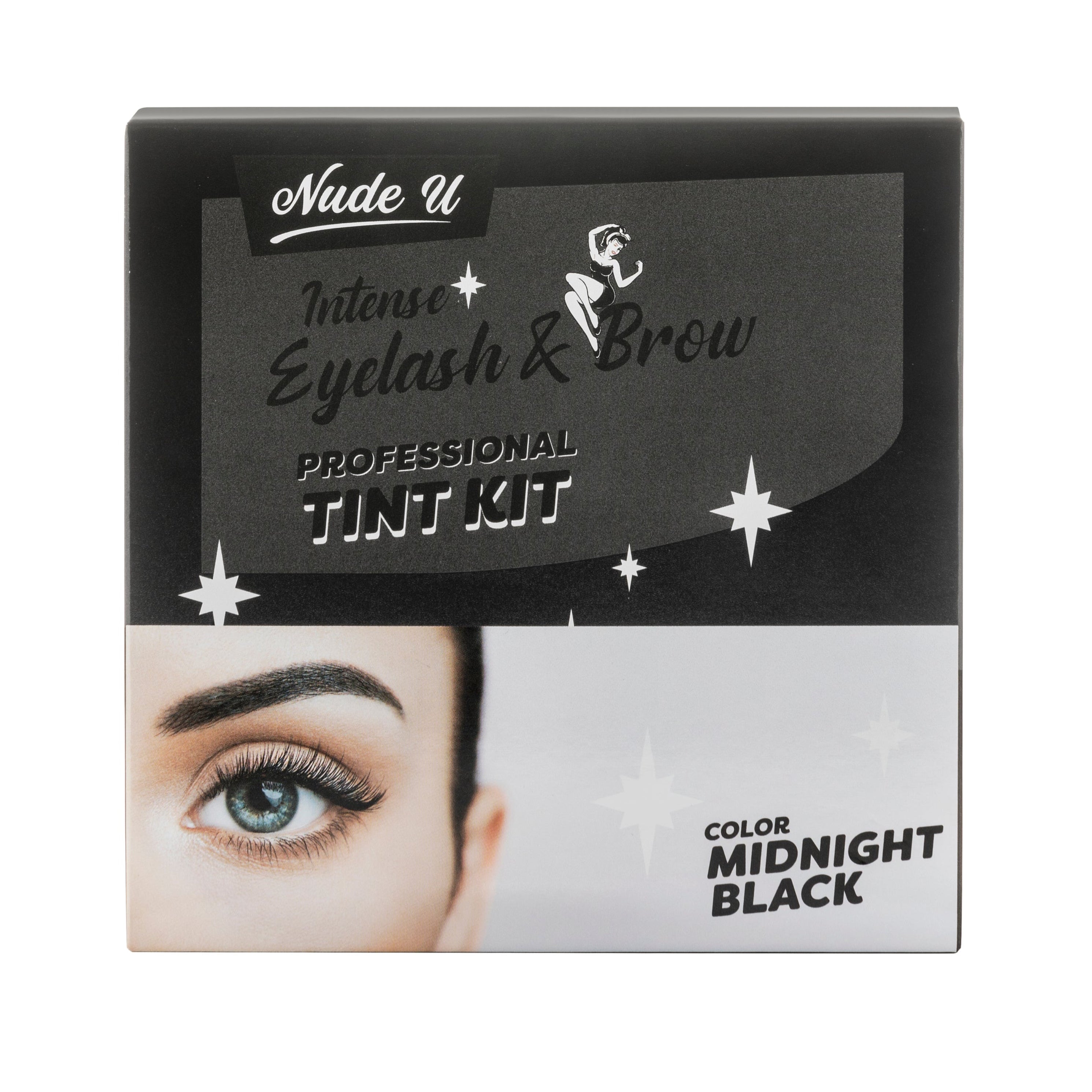 Intense eyelash & brow midnight black color