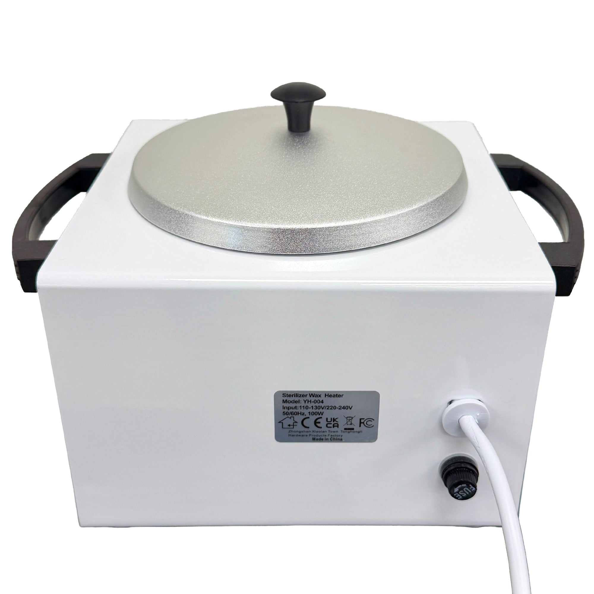 Rear view of the 500-gram NudeU Professional Wax Warmer
