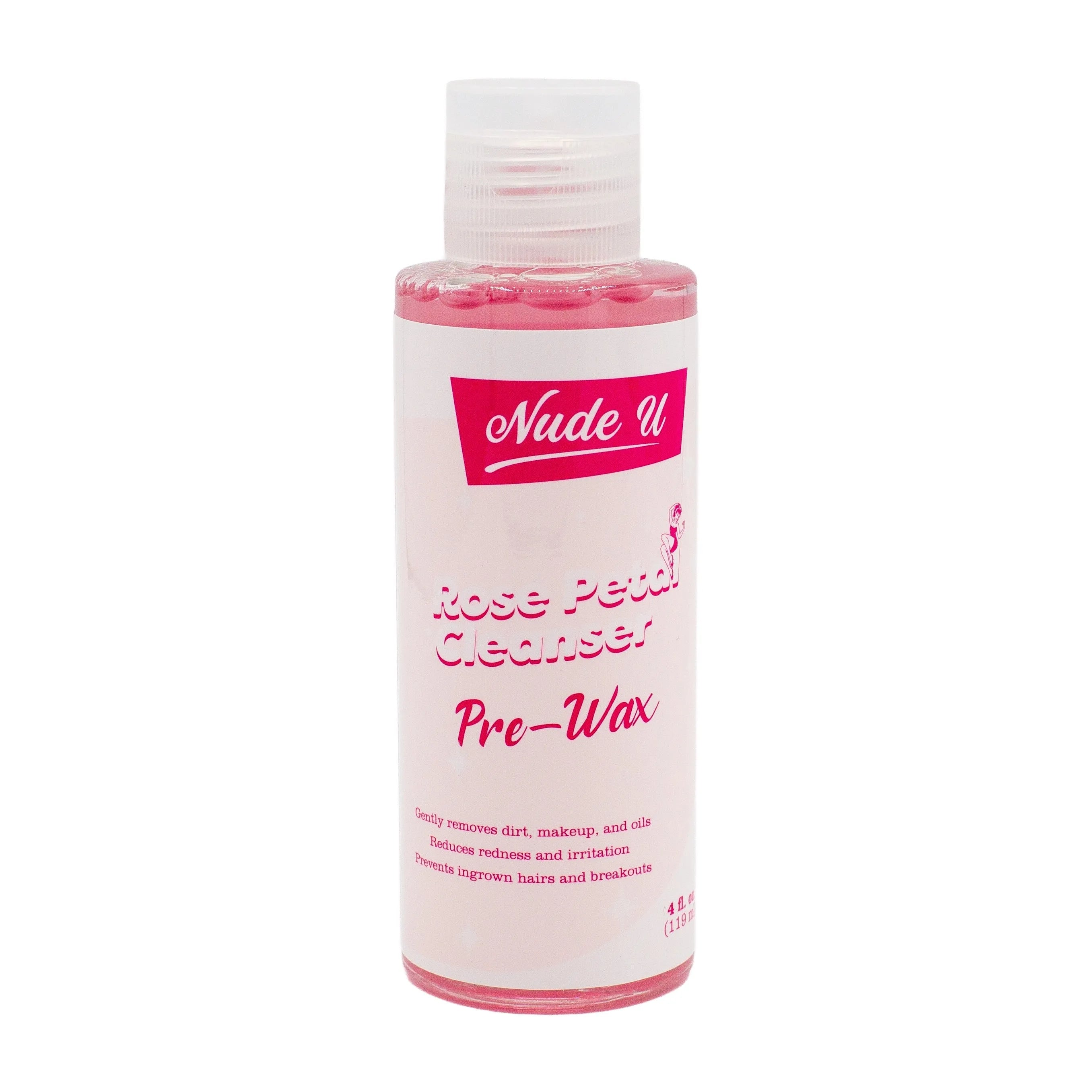 Bottle of 'Nude It' Rose Petal Cleanser on a white background